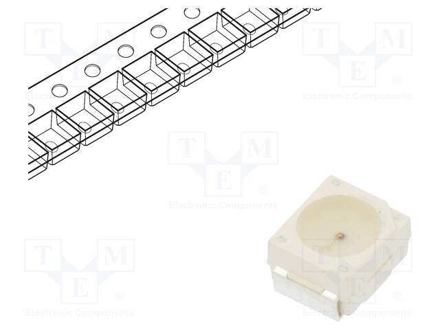 LED; SMD; 3528,PLCC2; yellow; 3.5x2.8x1.9mm; 120°; 2÷2.5V; 20mA