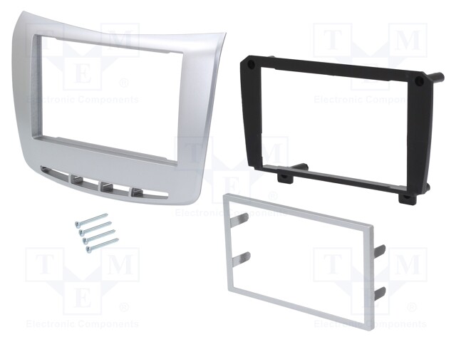 Radio mounting frame; Lancia; 2 DIN; silver