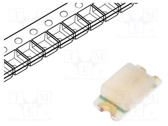 LED; SMD; 0603; green; 2.5÷6.3mcd; 1.6x0.8x0.55mm; 2.2V; 20mA; 54mW