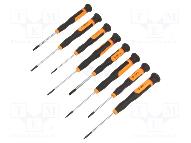 Kit: screwdrivers; Pcs: 8; precision; Torx®