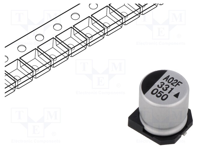 Capacitor: electrolytic; SMD; 330uF; 50VDC; Ø12.5x13.5mm; 5000h