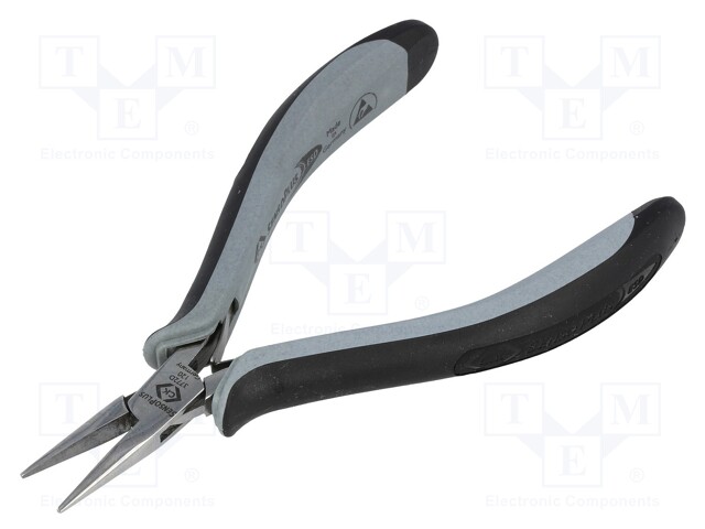 Pliers; straight,half-rounded nose,smooth gripping surfaces