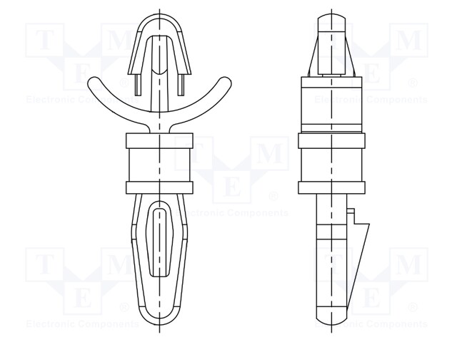 PCB distance; polyamide; L: 25.4mm; latch/latch; UL94V-0