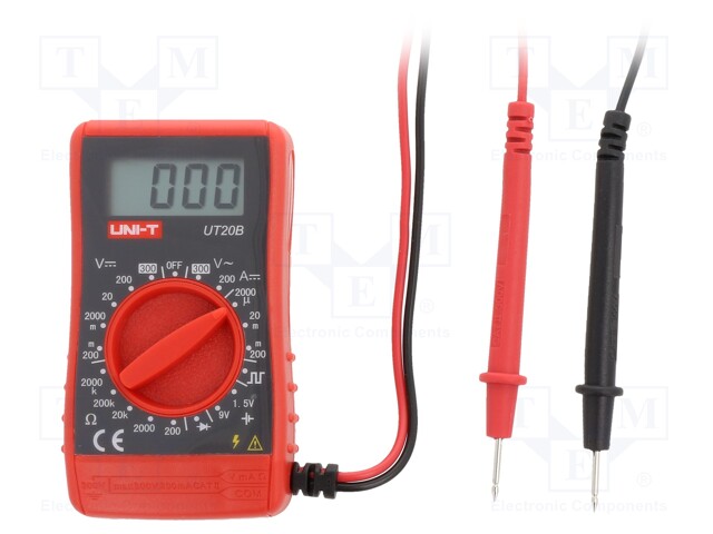 Digital multimeter; LCD; VDC: 200m/2000m/20/200/300V; 52x26x95mm