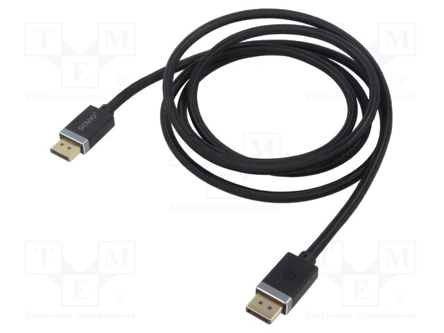 Cable; DisplayPort 1.4; DisplayPort plug,both sides; textile; 2m