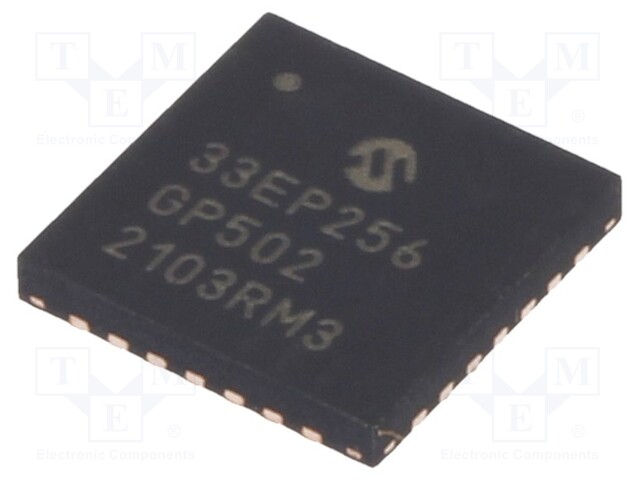 DsPIC microcontroller; SRAM: 32kB; Memory: 256kB; QFN-S28; 0.65mm