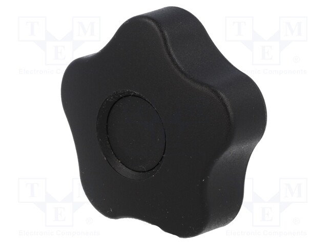 Knob; Dia: 50mm; M10; 20mm; H: 32mm; technopolymer (PP); black