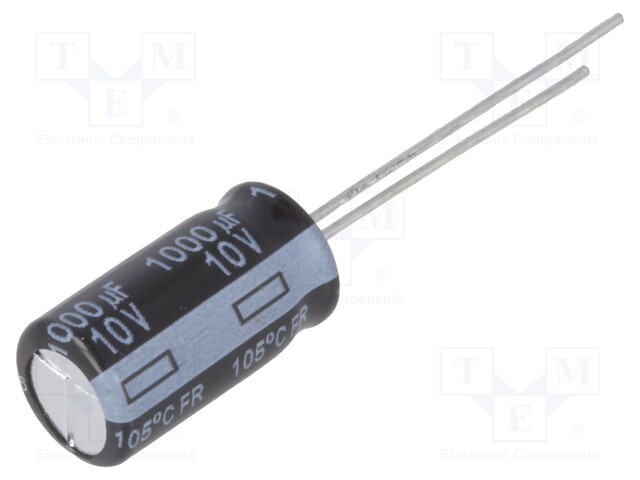 Capacitor: electrolytic; low impedance; THT; 1000uF; 10VDC; ±20%