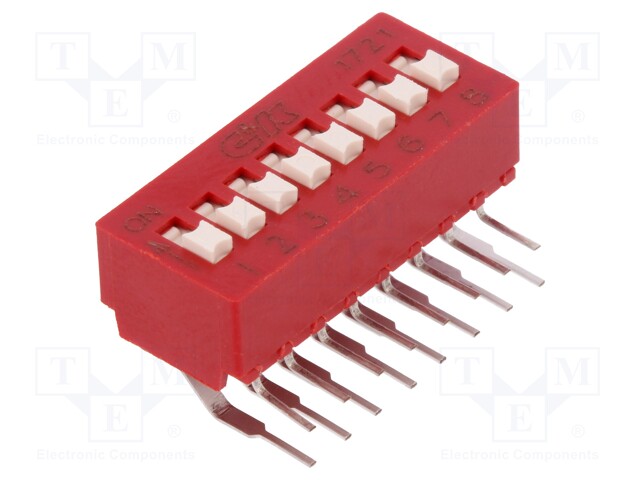 Switch: DIP-SWITCH; Poles number: 8; OFF-ON; 0.025A/25VDC; Pos: 2