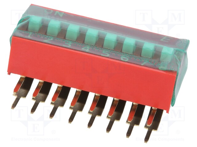 DIP SWITCH, 8POS, SPST, SLIDE, TH