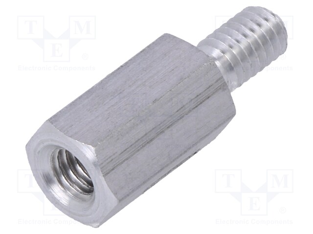 Screwed spacer sleeve; Int.thread: M4; 12mm; Ext.thread: M4