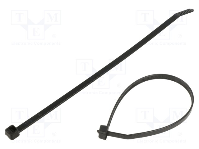 Cable tie; L: 188mm; W: 4.8mm; polyamide; 222N; black; Ømax: 48mm