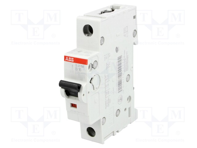 Circuit breaker; 230VAC; Inom: 16A; Poles: 1; DIN; Charact: B; 10kA