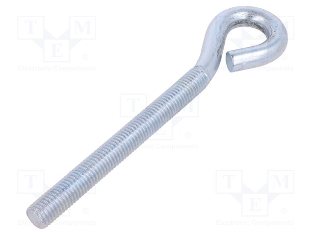 Hook; ring; steel; zinc; Thread len: 112mm; Overall len: 170mm