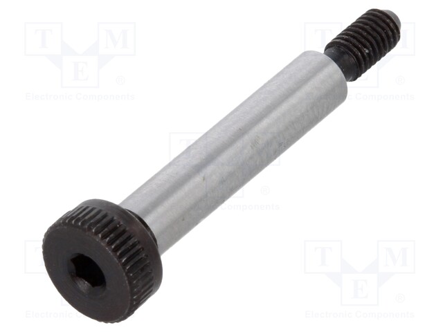 Shoulder screw; Mat: steel; Thread len: 7mm; Thread: M3; Cut: imbus