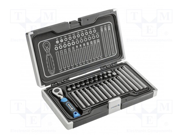 Kit: screwdriver bits; Kit: rattle,screwdriver bits; 37pcs.