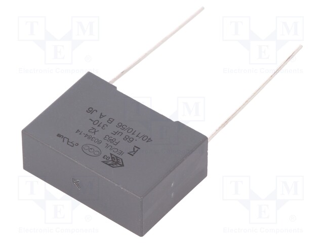 Capacitor: polypropylene; X2; 0.68uF; 22.5mm; ±10%; 26.5x18.5x10mm