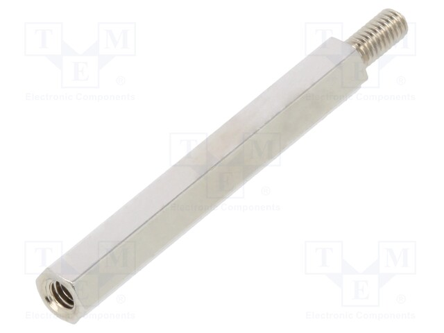 Screwed spacer sleeve; Int.thread: M2,5; 30mm; Ext.thread: M2,5