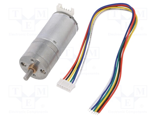 Motor: DC; with encoder,with gearbox; 6VDC; 3.2A; Shaft: D spring