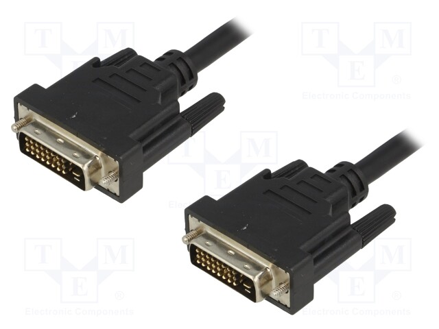 Cable; dual link; DVI-D (24+1) plug,both sides; 2m; black