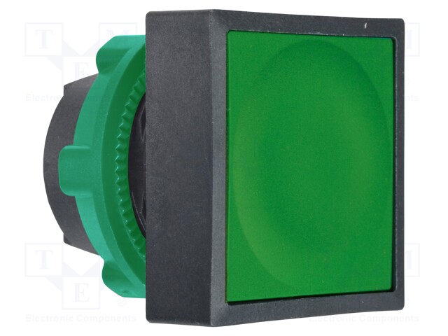 Switch: push-button; Stabl.pos: 1; 22mm; green; Illumin: none; IP66