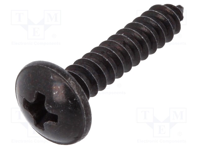 Screw; 100pcs; 22mm; steel; black; Thread: 4,2; 4,2x22