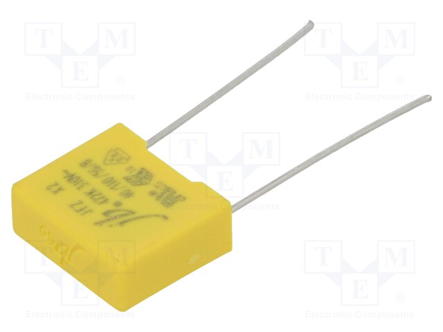 Capacitor: polypropylene; X2; 4.7nF; 10mm; ±10%; 13x11x5mm; 310VAC