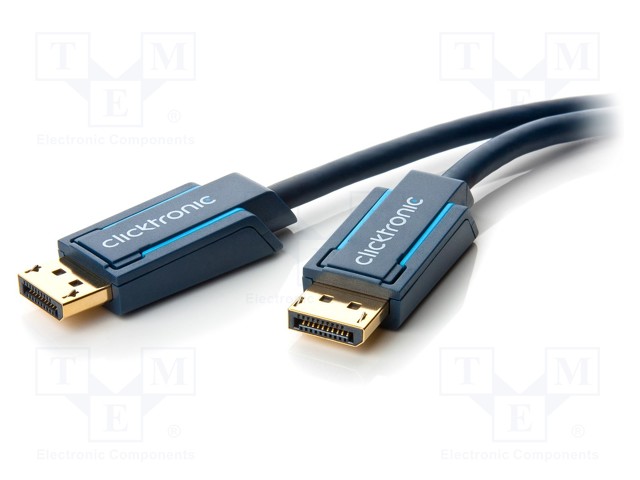 Cable; DisplayPort 1.2; DisplayPort plug,both sides; 15m; blue