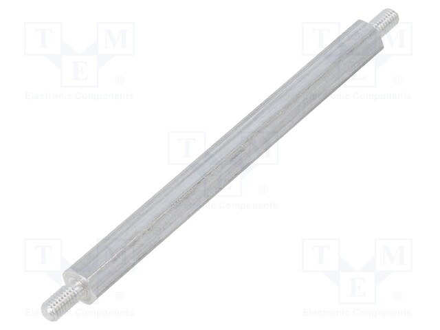 Screwed spacer sleeve; 60mm; Ext.thread: M3; hexagonal; aluminium