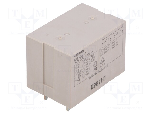 Relay: electromagnetic; DPST-NO; Ucoil: 24VDC; Icontacts max: 20A