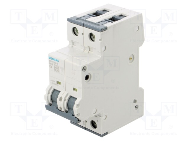 Circuit Breaker, MCB, 5SY5, 2P, 10 kA, 400 VAC/440 VDC, 6 A