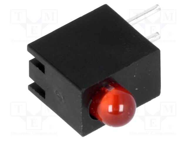 LED; in housing; red; 3mm; No.of diodes: 1; 20mA; Lens: diffused,red