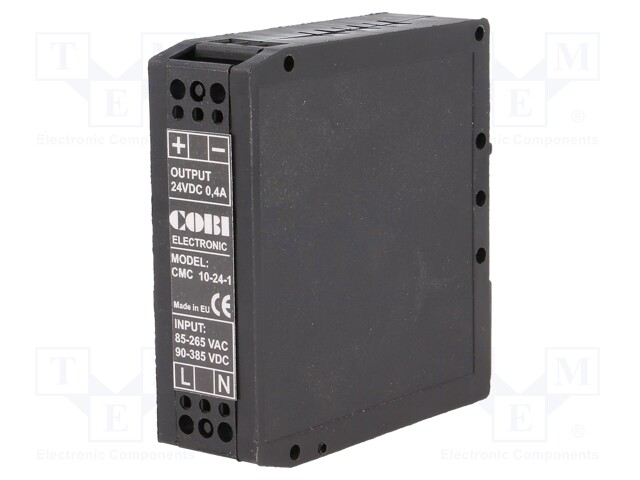 Power supply: switched-mode; 10W; 24VDC; 0.4A; 185÷265VAC; 100g