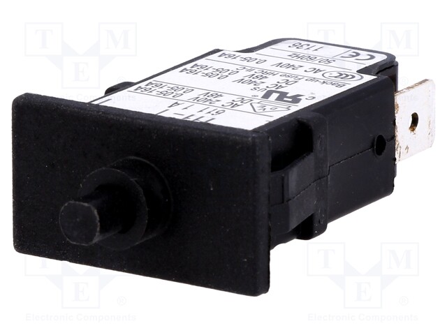 Overcurrent breaker; Urated: 240VAC; 48VDC; 1A; Contacts: SPST