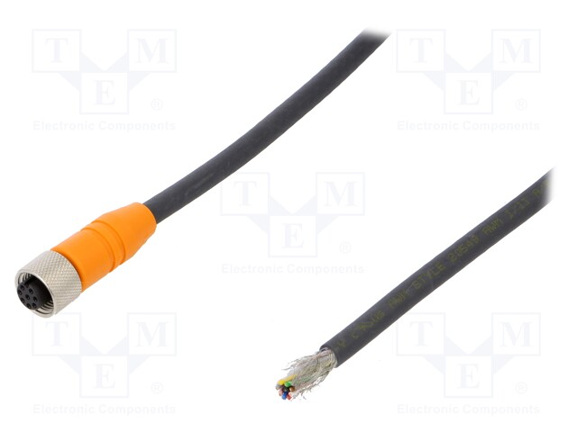 Connection lead; M12; PIN: 8; straight; 2m; plug; 30VAC; 4A; -25÷80°C