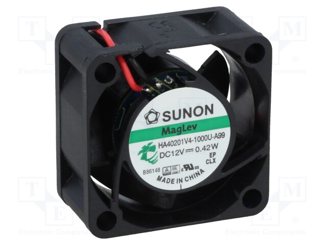 Fan: DC; axial; 12VDC; 40x40x20mm; 9.3m3/h; 12.3dBA; Vapo; Len: 305mm