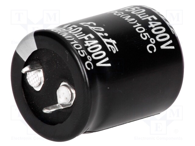 Capacitor: electrolytic; SNAP-IN; 150uF; 400VDC; Ø25x31mm; ±20%