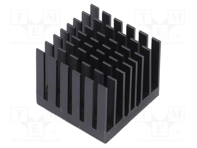 Heatsink: extruded; grilled; black; L: 30mm; W: 30mm; H: 24.5mm