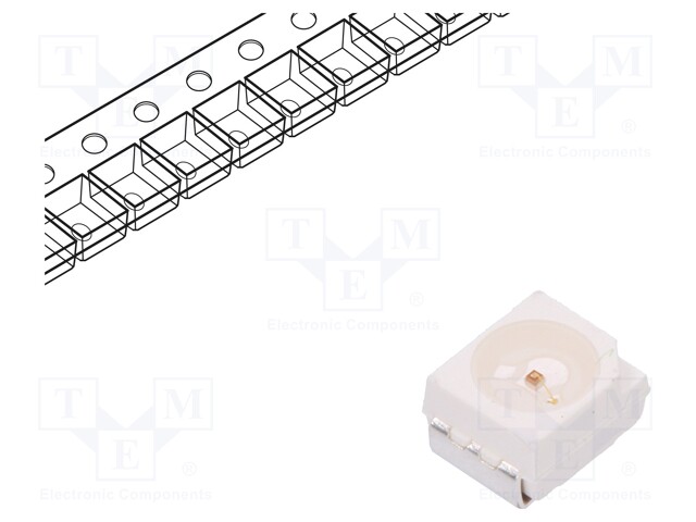 LED; SMD; 3528,PLCC2; green; 7.2÷18mcd; 3.5x2.8x1.9mm; 120°; 20mA