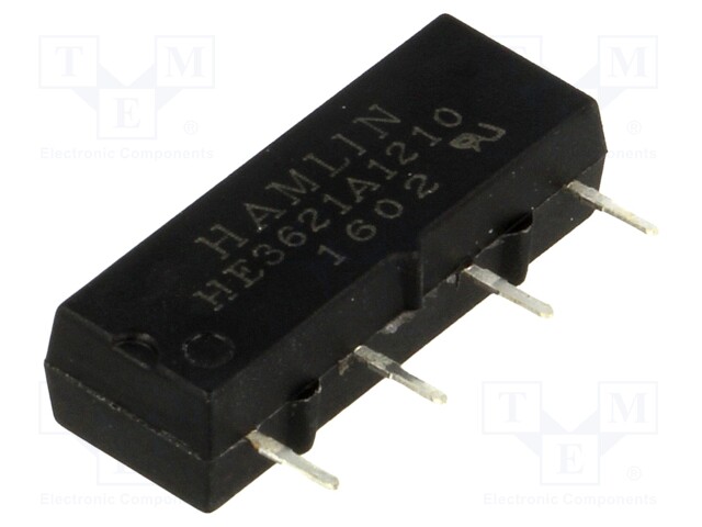 Relay: reed; SPST-NO; Ucoil: 12VDC; 500mA; max.200VDC; 10W; PCB; SIL