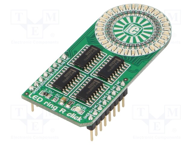 Click board; LED matrix; serial; 74HC595; mikroBUS connector