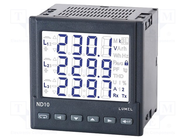 Meter: network parameters; digital,mounting; three-phase,4-wire