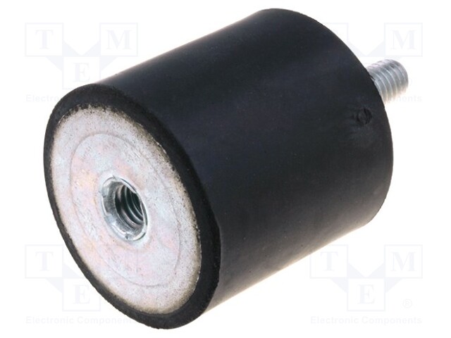 Vibration damper; M8; Ø: 40mm; rubber; L: 40mm; Thread len: 23mm