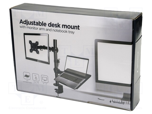 Monitor holder; 7kg; 12÷27"; Arm len: 400mm