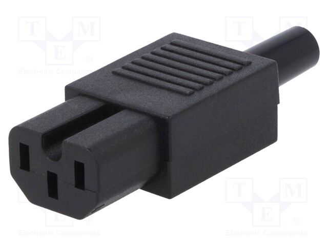 Connector: AC supply; plug; female; 10A; 250VAC; IEC 60320; C15