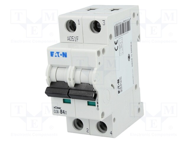 Circuit breaker; 230VAC; Inom: 4A; Poles: 2; DIN; Charact: B; 6kA