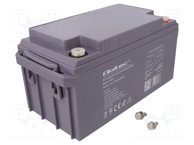 Re-battery: acid-lead; 12V; 65Ah; AGM; maintenance-free