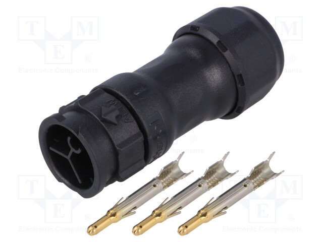 Connector: circular; male; plug; crimped; PIN: 3; 14AWG÷12AWG; IP68