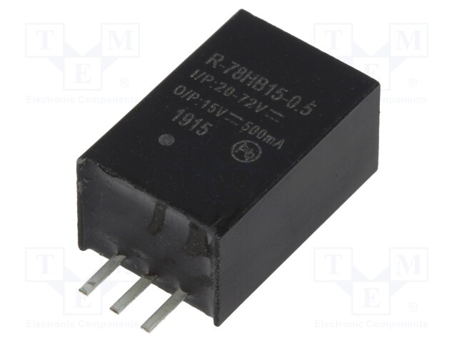 Converter: DC/DC; 7.5W; Uin: 20÷72V; Uout: 15VDC; Iout: 500mA; SIP3