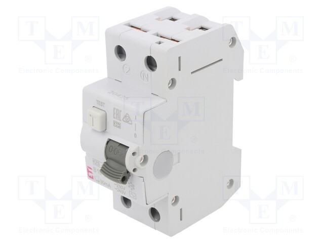 RCBO breaker; Inom: 16A; Ires: 30mA; Poles: 2; 230/400VAC; DIN; IP20